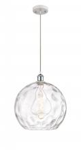  516-1P-WPC-G1215-14-LED - Athens Water Glass - 1 Light - 13 inch - White Polished Chrome - Cord hung - Pendant