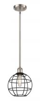  516-1S-SN-CE-8-BK - Lake Placid - 1 Light - 8 inch - Satin Nickel - Mini Pendant