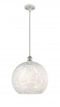  516-1S-WPC-G1216-14WM - White Mouchette - 1 Light - 14 inch - White Polished Chrome - Pendant