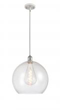  516-1S-WPC-G124-14-LED - Athens - 1 Light - 14 inch - White Polished Chrome - Pendant