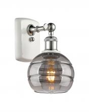  516-1W-WPC-G556-6SM - Rochester - 1 Light - 6 inch - White Polished Chrome - Sconce