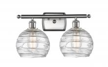  516-2W-SN-G1213-8 - Athens Deco Swirl - 2 Light - 18 inch - Brushed Satin Nickel - Bath Vanity Light