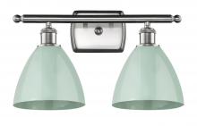 Innovation Lighting 516-2W-SN-MBD-75-SF-LED - Plymouth - 2 Light - 18 inch - Brushed Satin Nickel - Bath Vanity Light