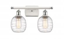 Innovation Lighting 516-2W-WPC-G1013-LED - Belfast - 2 Light - 16 inch - White Polished Chrome - Bath Vanity Light