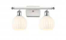  516-2W-WPC-G1217-6WV - White Venetian - 2 Light - 16 inch - White Polished Chrome - Bath Vanity Light