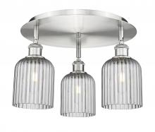  516-3C-SN-G559-5SM - Bridal Veil - 3 Light - 17 inch - Satin Nickel - Flush Mount