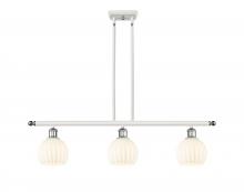  516-3I-WPC-G1217-6WV - White Venetian - 3 Light - 36 inch - White Polished Chrome - Stem Hung - Island Light