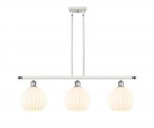  516-3I-WPC-G1217-8WV - White Venetian - 3 Light - 36 inch - White Polished Chrome - Stem Hung - Island Light