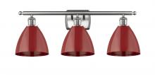 Innovation Lighting 516-3W-SN-MBD-75-RD-LED - Plymouth - 3 Light - 28 inch - Brushed Satin Nickel - Bath Vanity Light
