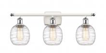 Innovation Lighting 516-3W-WPC-G1013-LED - Belfast - 3 Light - 26 inch - White Polished Chrome - Bath Vanity Light