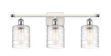 Innovation Lighting 516-3W-WPC-G1113-LED - Cobbleskill - 3 Light - 25 inch - White Polished Chrome - Bath Vanity Light