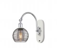  518-1W-WPC-G1213-6SM - Athens Deco Swirl - 1 Light - 6 inch - White Polished Chrome - Sconce