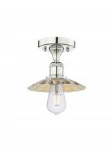  616-1F-PN-M17-PN - Scallop - 1 Light - 8 inch - Polished Nickel - Semi-Flush Mount