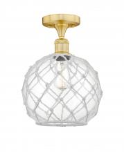  616-1F-SG-G122-10RW - Farmhouse Rope - 1 Light - 10 inch - Satin Gold - Semi-Flush Mount