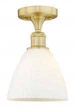  616-1F-SG-GBD-751 - Bristol - 1 Light - 8 inch - Satin Gold - Semi-Flush Mount