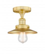  616-1F-SG-M4-SG - Edison - 1 Light - 8 inch - Satin Gold - Semi-Flush Mount