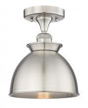  616-1F-SN-M14-SN - Adirondack - 1 Light - 8 inch - Brushed Satin Nickel - Semi-Flush Mount