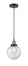  616-1PH-BAB-G204-8 - Beacon - 1 Light - 8 inch - Black Antique Brass - Cord hung - Mini Pendant