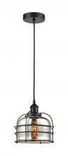  616-1PH-BK-G78-CE - Bell Cage - 1 Light - 9 inch - Matte Black - Mini Pendant